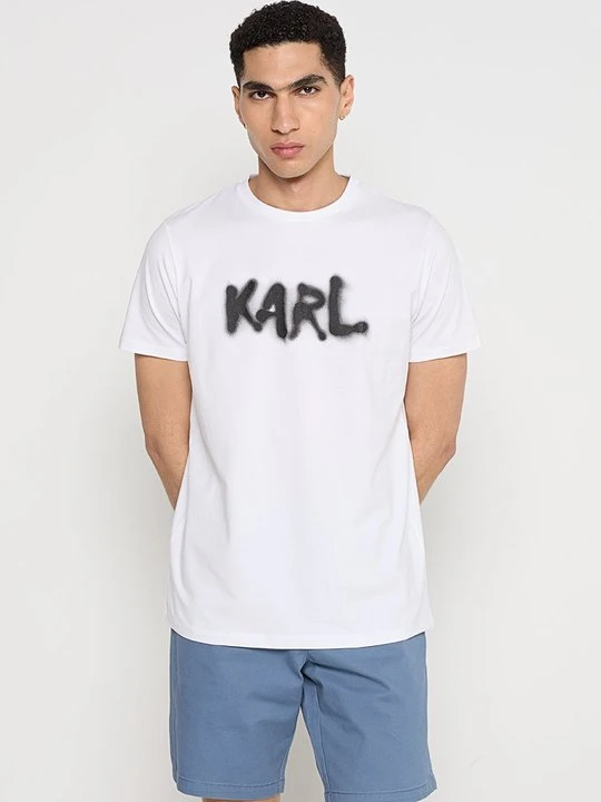 Zdjęcie produktu T-shirt z nadrukiem KARL LAGERFELD biały