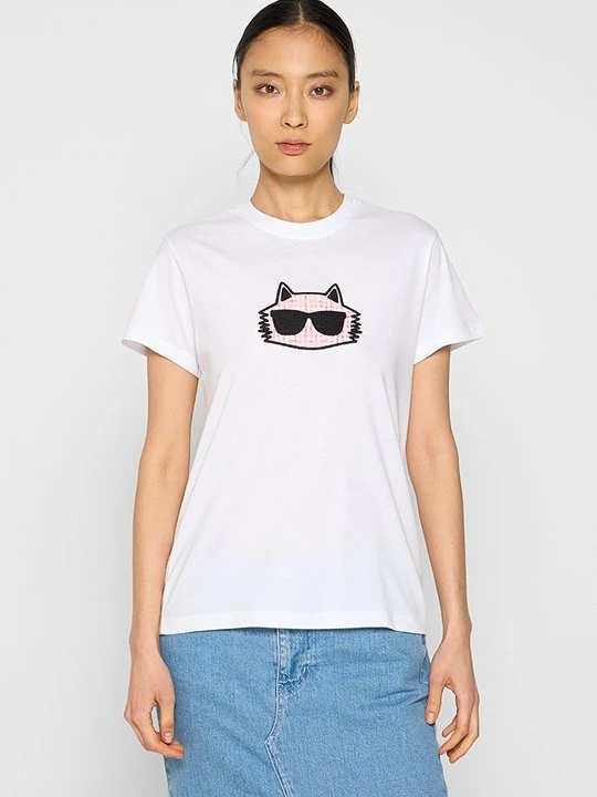 Zdjęcie produktu T-shirt z nadrukiem KARL LAGERFELD biały