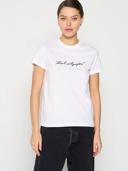 Zdjęcie produktu T-shirt z nadrukiem KARL LAGERFELD biały