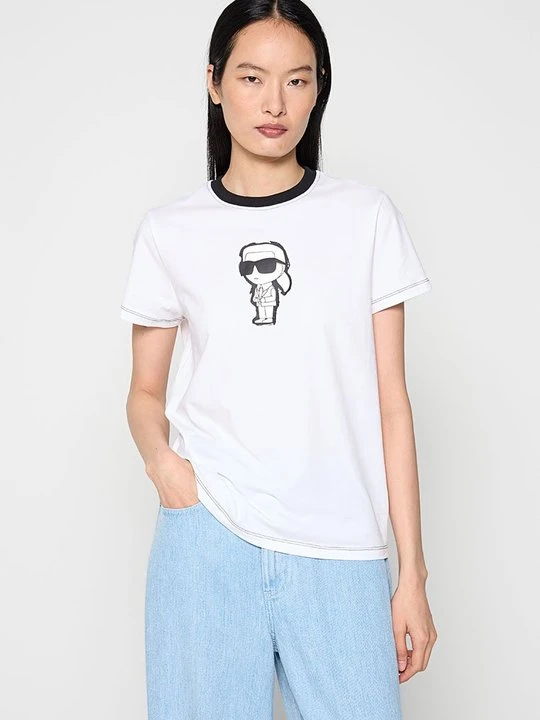 Zdjęcie produktu T-shirt z nadrukiem KARL LAGERFELD biały