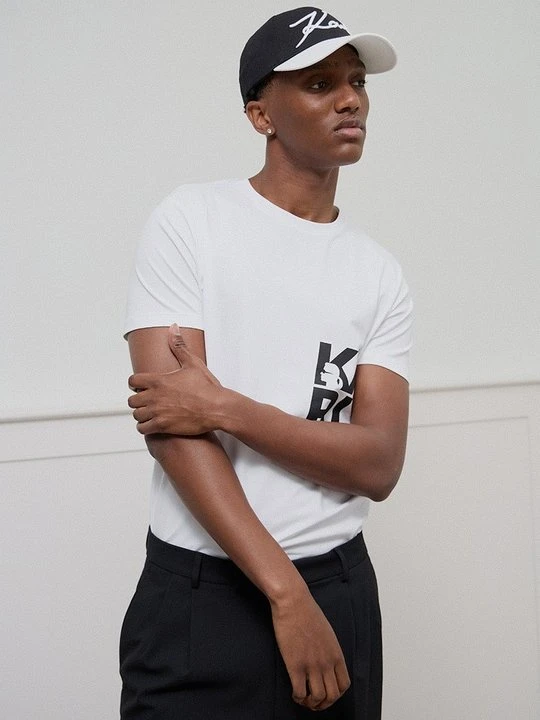 Zdjęcie produktu T-shirt z nadrukiem KARL LAGERFELD biały