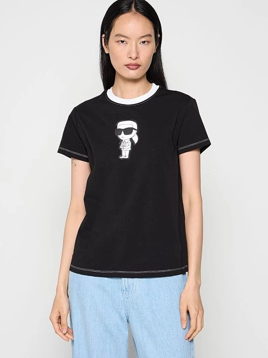 Zdjęcie produktu T-shirt z nadrukiem KARL LAGERFELD czarny