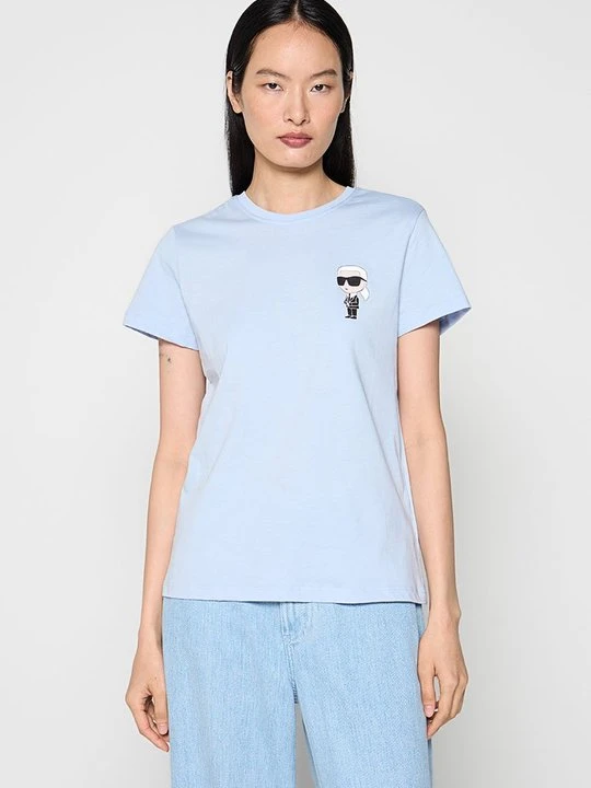 Zdjęcie produktu T-shirt z nadrukiem KARL LAGERFELD jasnoniebieski