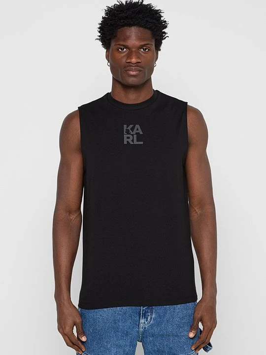 Zdjęcie produktu T-shirt z nadrukiem KARL LAGERFELD czarny