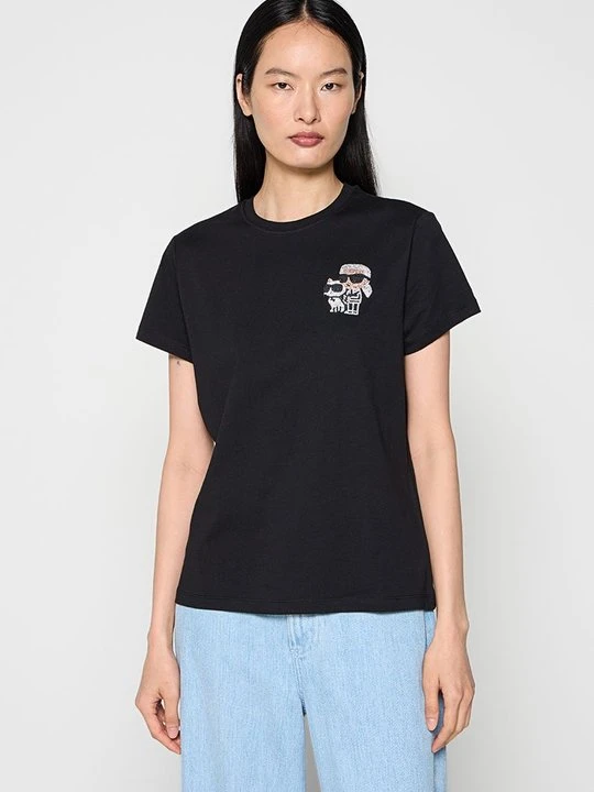 Zdjęcie produktu T-shirt z nadrukiem KARL LAGERFELD czarny