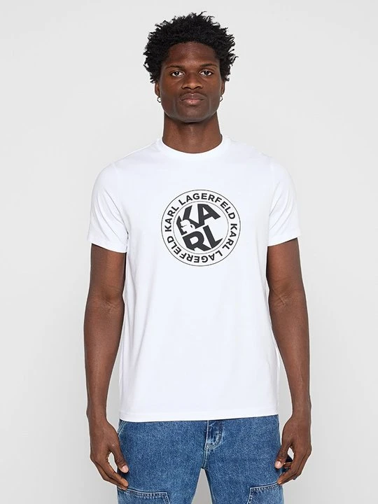 Zdjęcie produktu T-shirt z nadrukiem KARL LAGERFELD biały