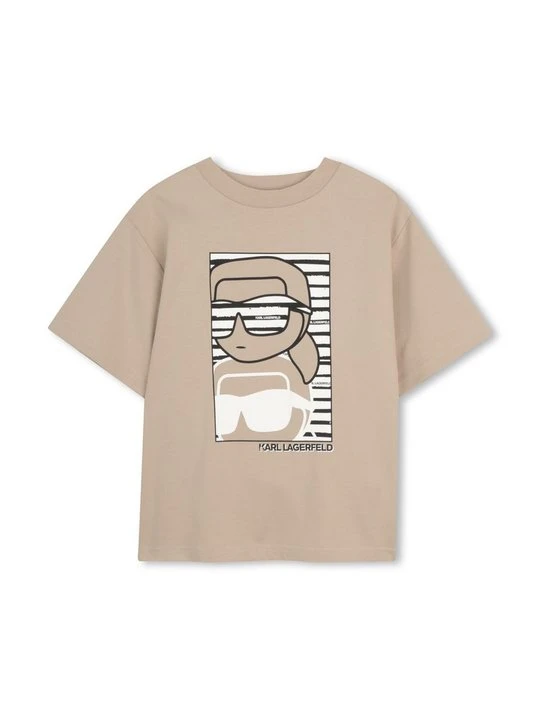 Zdjęcie produktu T-shirt z nadrukiem KARL LAGERFELD beżowy