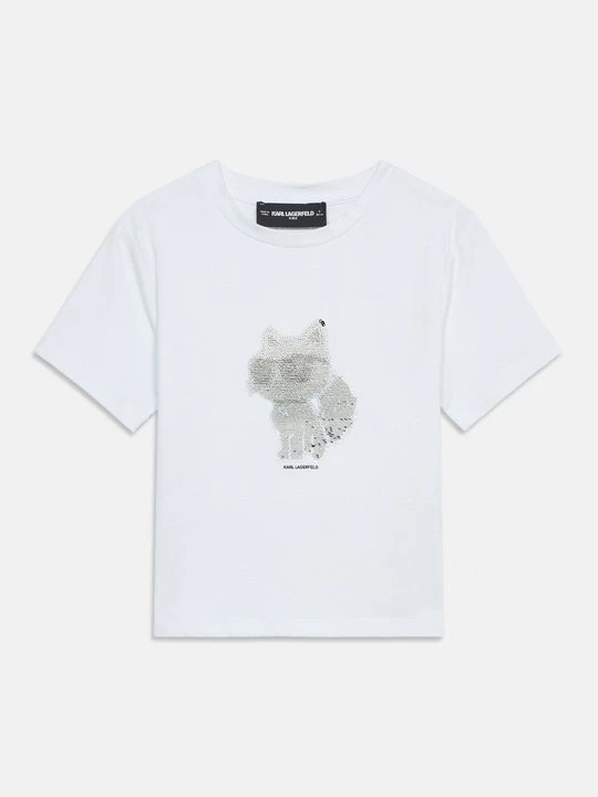 Zdjęcie produktu T-shirt z nadrukiem KARL LAGERFELD biały