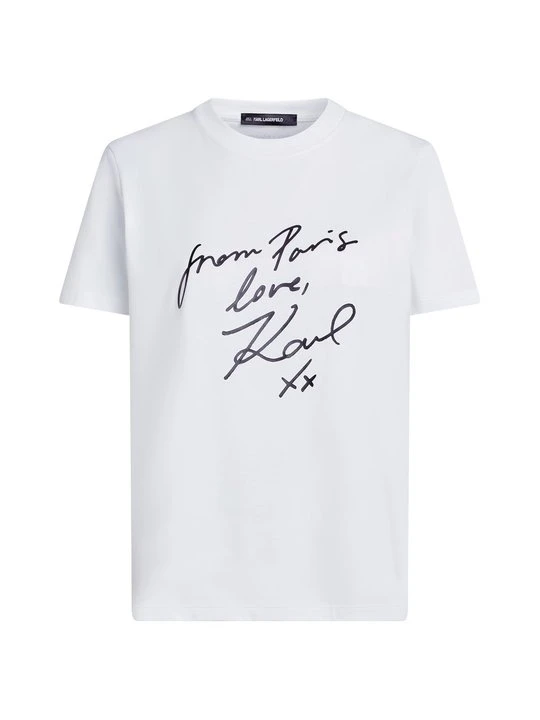 Zdjęcie produktu T-shirt z nadrukiem KARL LAGERFELD biały
