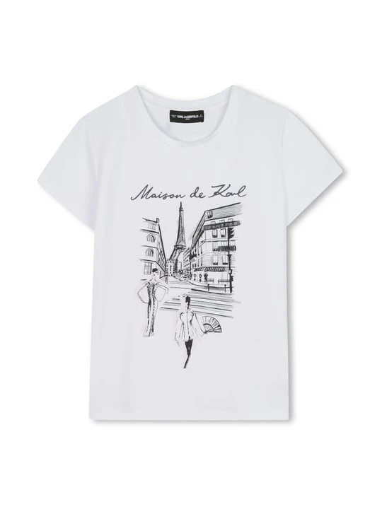 Zdjęcie produktu T-shirt z nadrukiem KARL LAGERFELD biały