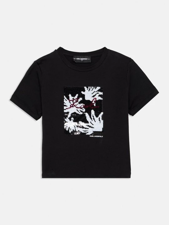 Zdjęcie produktu T-shirt z nadrukiem KARL LAGERFELD czarny