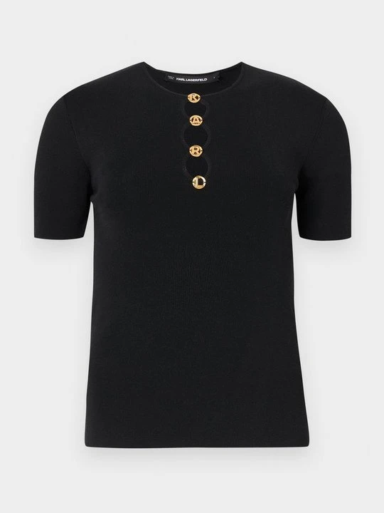 Zdjęcie produktu T-shirt z nadrukiem KARL LAGERFELD czarny