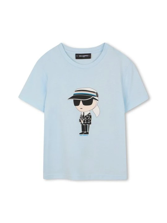 Zdjęcie produktu T-shirt z nadrukiem KARL LAGERFELD jasnoniebieski