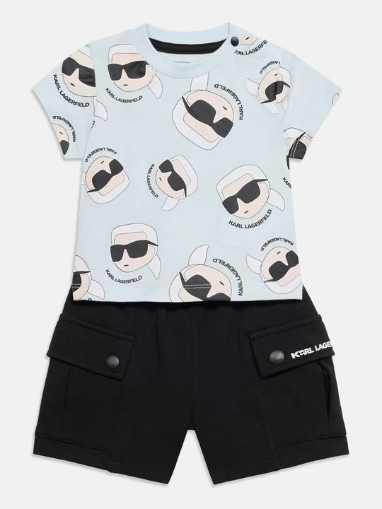 Zdjęcie produktu T-shirt z nadrukiem KARL LAGERFELD jasnoniebieski