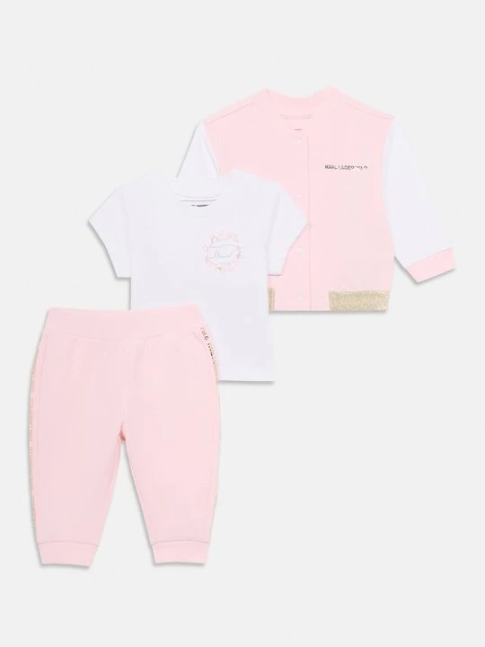 Zdjęcie produktu T-shirt z nadrukiem KARL LAGERFELD jasnoróżowy