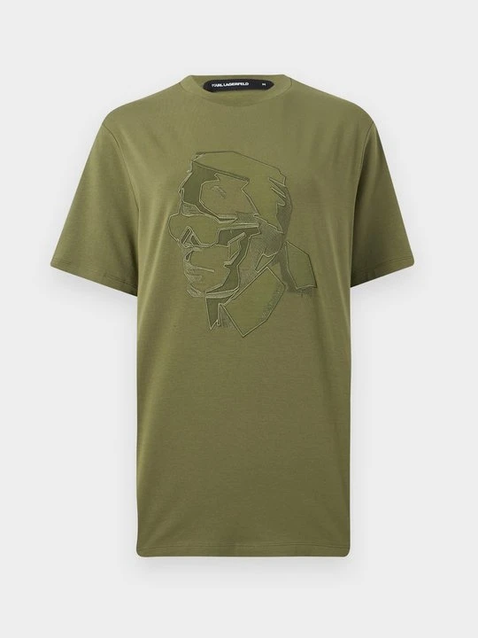 Zdjęcie produktu T-shirt z nadrukiem KARL LAGERFELD khaki