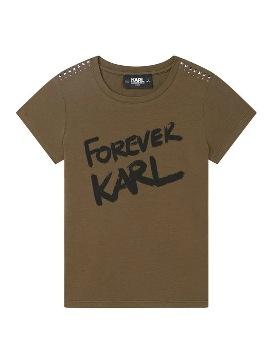 Zdjęcie produktu T-shirt z nadrukiem KARL LAGERFELD zielony