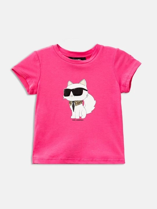 Zdjęcie produktu T-shirt z nadrukiem KARL LAGERFELD różowy