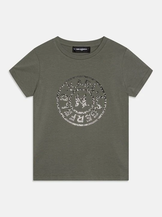 Zdjęcie produktu T-shirt z nadrukiem KARL LAGERFELD khaki