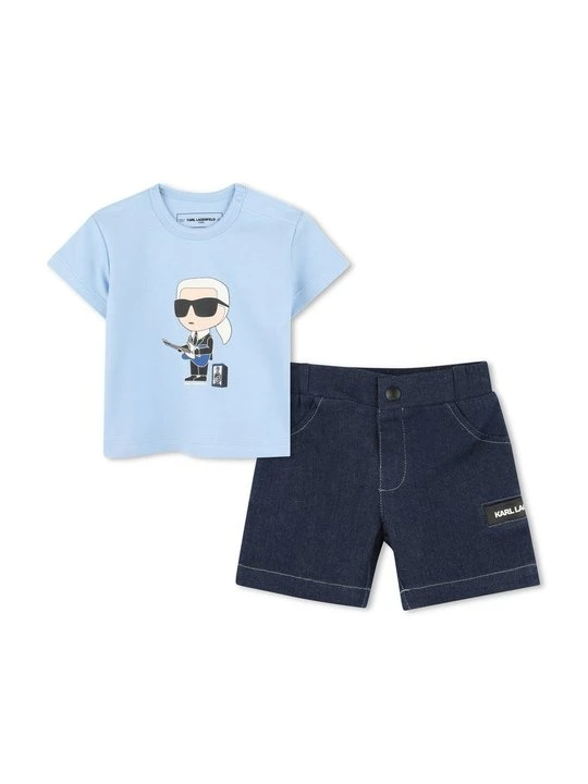 Zdjęcie produktu T-shirt z nadrukiem KARL LAGERFELD niebieski