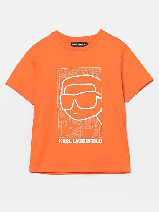 Zdjęcie produktu T-shirt z nadrukiem KARL LAGERFELD pomarańczowy