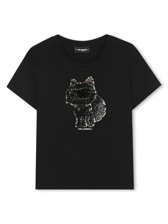 Zdjęcie produktu T-shirt z nadrukiem KARL LAGERFELD czarny