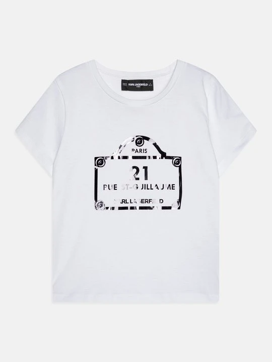 Zdjęcie produktu T-shirt z nadrukiem KARL LAGERFELD biały