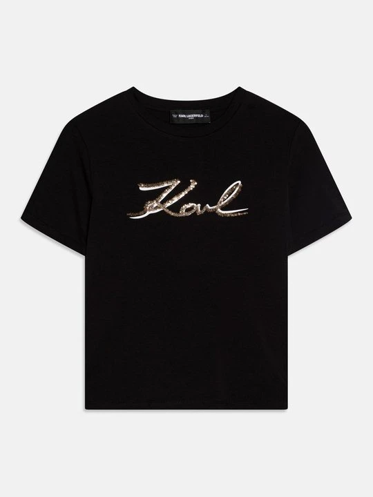 Zdjęcie produktu T-shirt z nadrukiem KARL LAGERFELD czarny