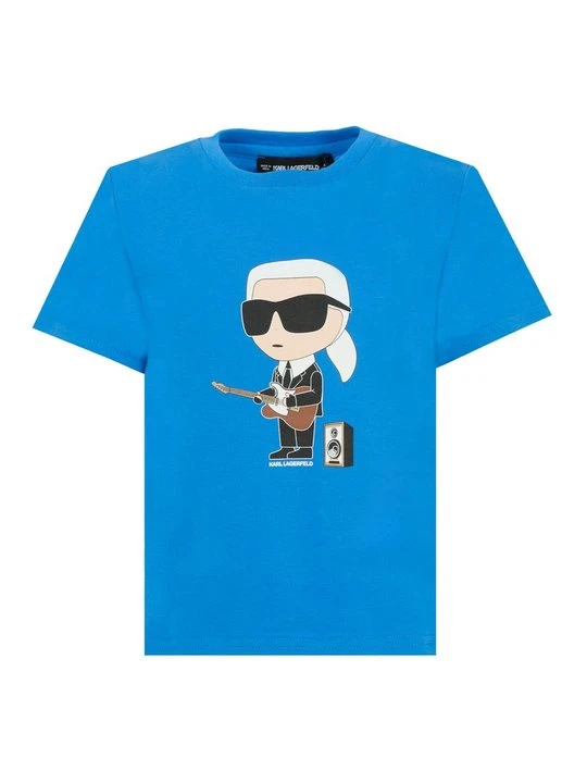 Zdjęcie produktu T-shirt z nadrukiem KARL LAGERFELD niebieski