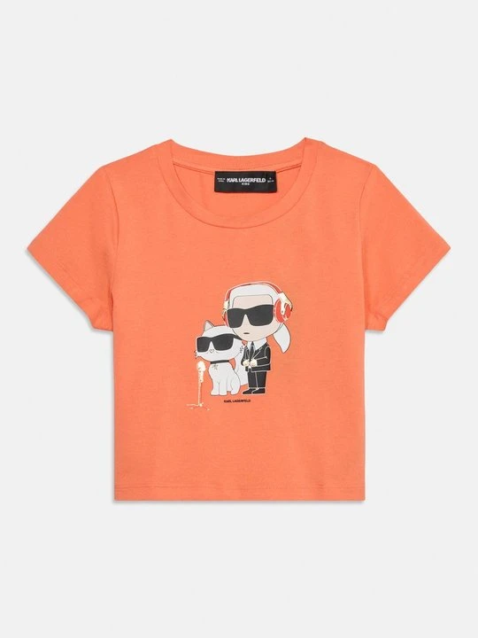 Zdjęcie produktu T-shirt z nadrukiem KARL LAGERFELD czerwony