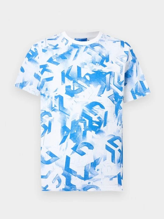 Zdjęcie produktu T-shirt z nadrukiem KARL LAGERFELD niebieski