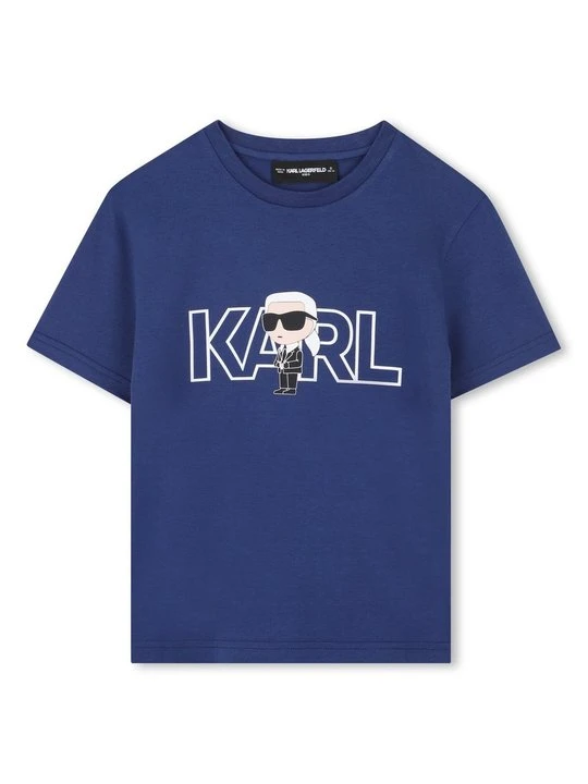 Zdjęcie produktu T-shirt z nadrukiem KARL LAGERFELD niebieski