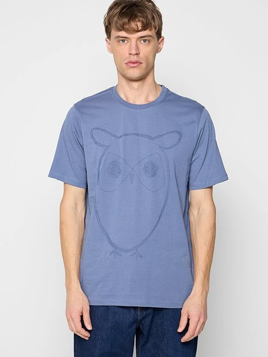 Zdjęcie produktu T-shirt z nadrukiem KnowledgeCotton Apparel niebieski