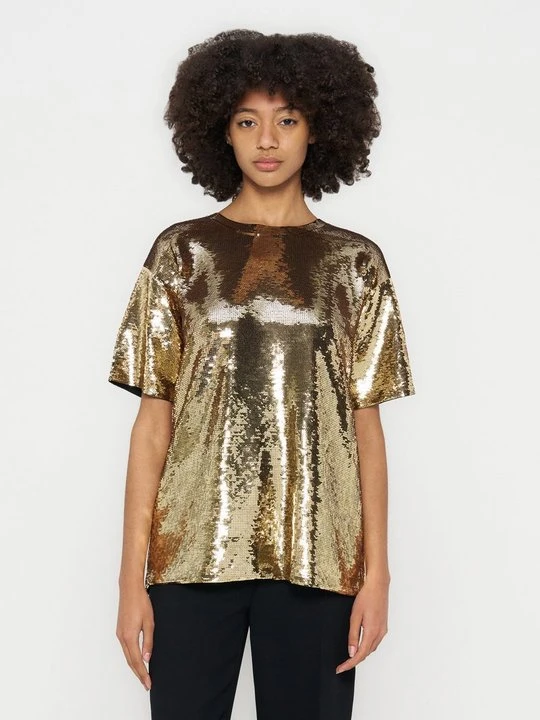 Zdjęcie produktu T-shirt z nadrukiem Michael Kors złoty