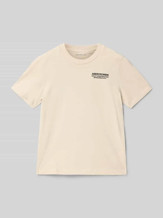 Zdjęcie produktu T-shirt z nadrukiem, krój regular fit Abercrombie & Fitch Beżowy