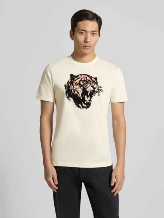 Zdjęcie produktu T-shirt z nadrukiem, krój regular fit Antony Morato Złamany biały