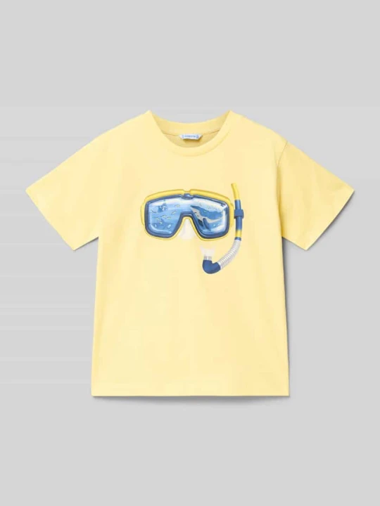 Zdjęcie produktu T-shirt z nadrukiem, krój regular fit Mayoral Jasnożółty