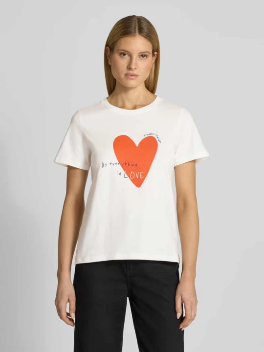 Zdjęcie produktu T-shirt z nadrukiem, krój regular fit Smith & Soul Pomarańczowy