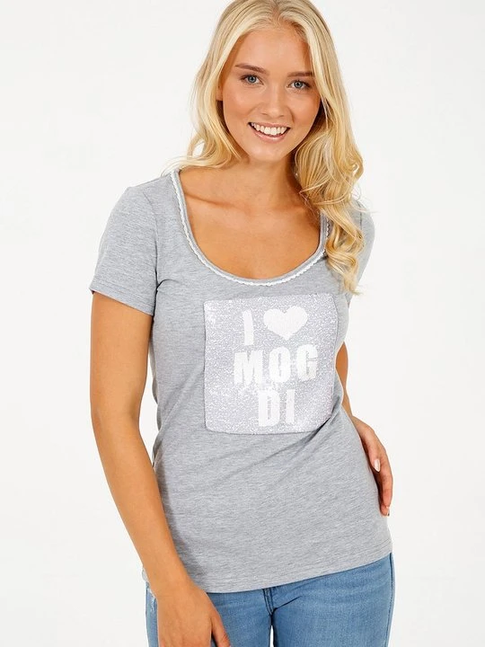 Zdjęcie produktu T-shirt z nadrukiem Krüger Dirndl szary
