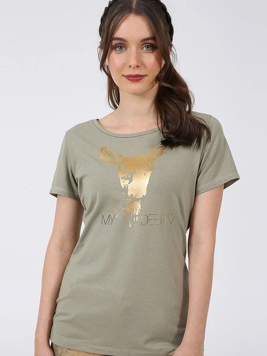 Zdjęcie produktu T-shirt z nadrukiem Krüger Dirndl zielony