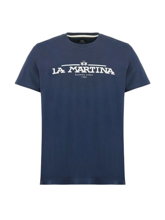 Zdjęcie produktu T-shirt z nadrukiem La Martina niebieski