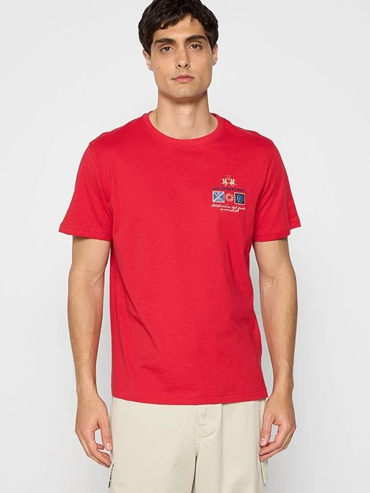Zdjęcie produktu T-shirt z nadrukiem La Martina czerwony