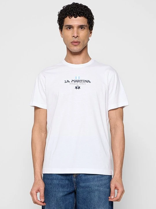 Zdjęcie produktu T-shirt z nadrukiem La Martina biały