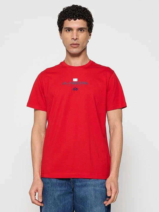 Zdjęcie produktu T-shirt z nadrukiem La Martina czerwony