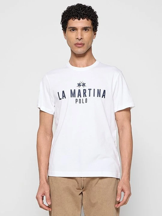 Zdjęcie produktu T-shirt z nadrukiem La Martina biały