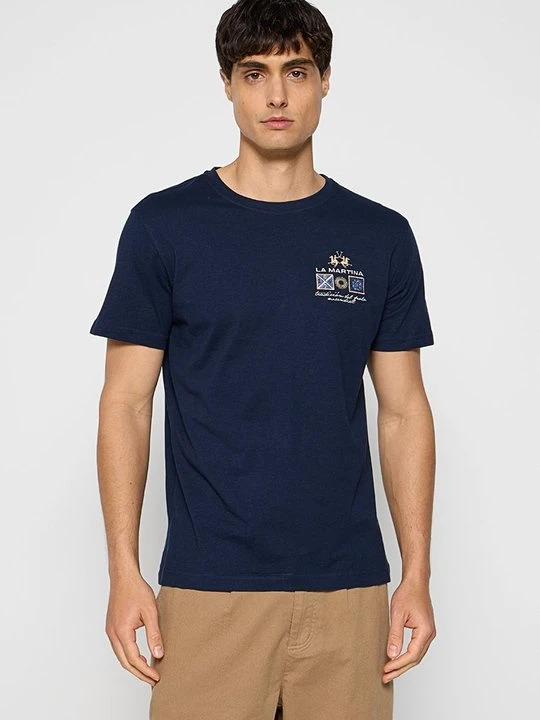 Zdjęcie produktu T-shirt z nadrukiem La Martina granatowy