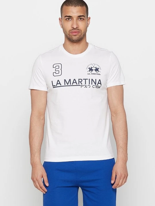 Zdjęcie produktu T-shirt z nadrukiem La Martina biały