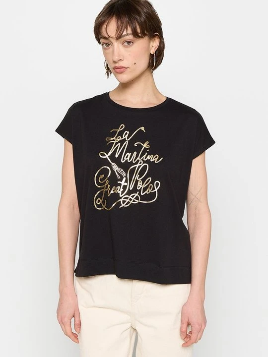 Zdjęcie produktu T-shirt z nadrukiem La Martina czarny