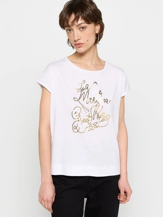 Zdjęcie produktu T-shirt z nadrukiem La Martina biały
