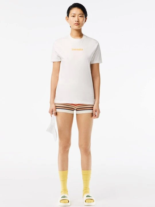 Zdjęcie produktu T-shirt z nadrukiem Lacoste mleczny